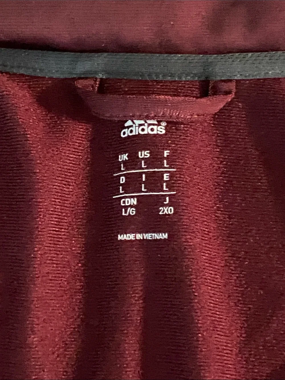 adidas Men's Maroon Full-Zip Performance Track Jacket (Large)